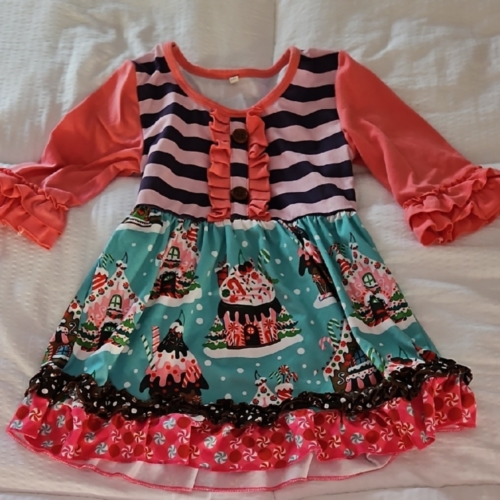 Colorful Ruffled Kids Outfit - Picture 3 of 8